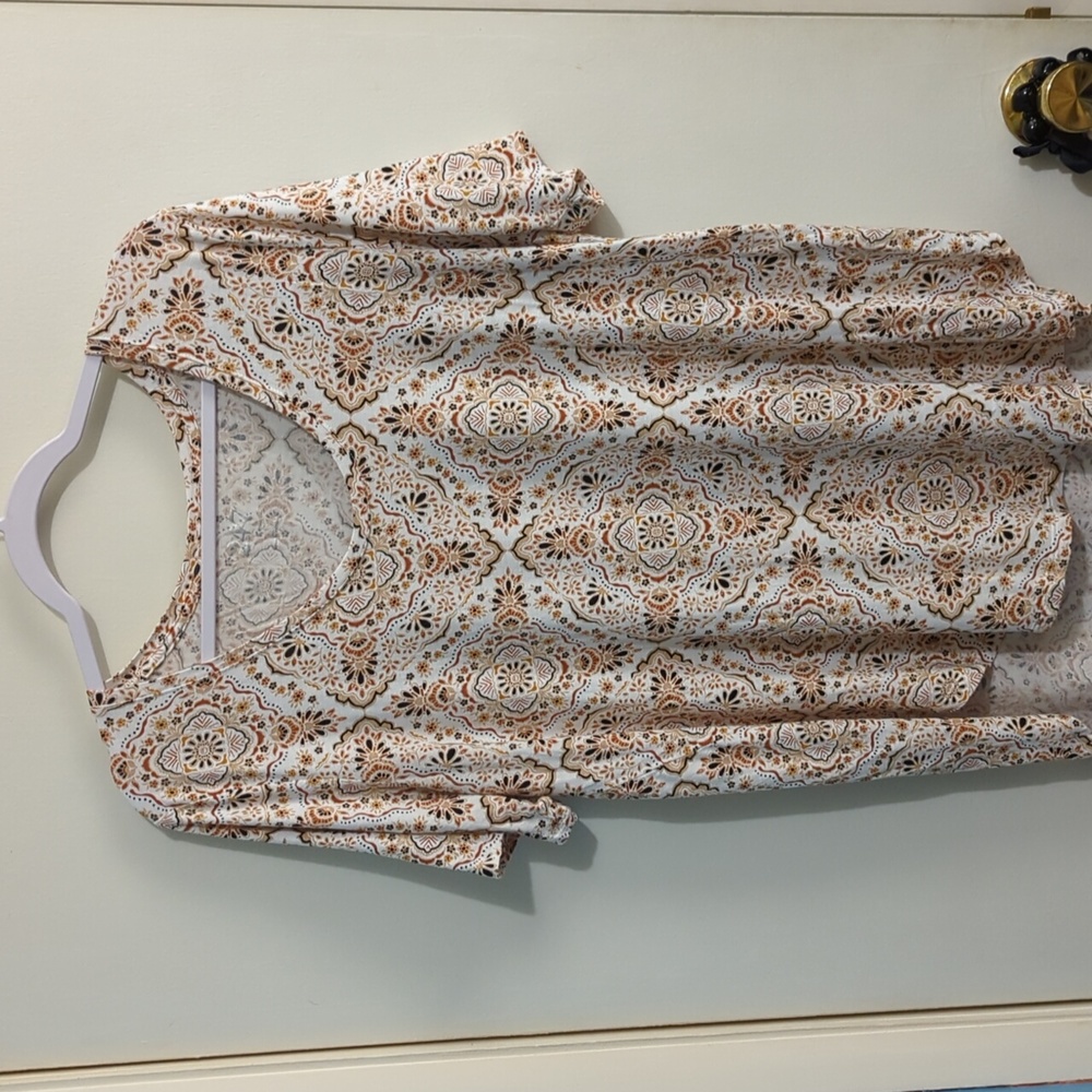 Cream and rust colored tunic